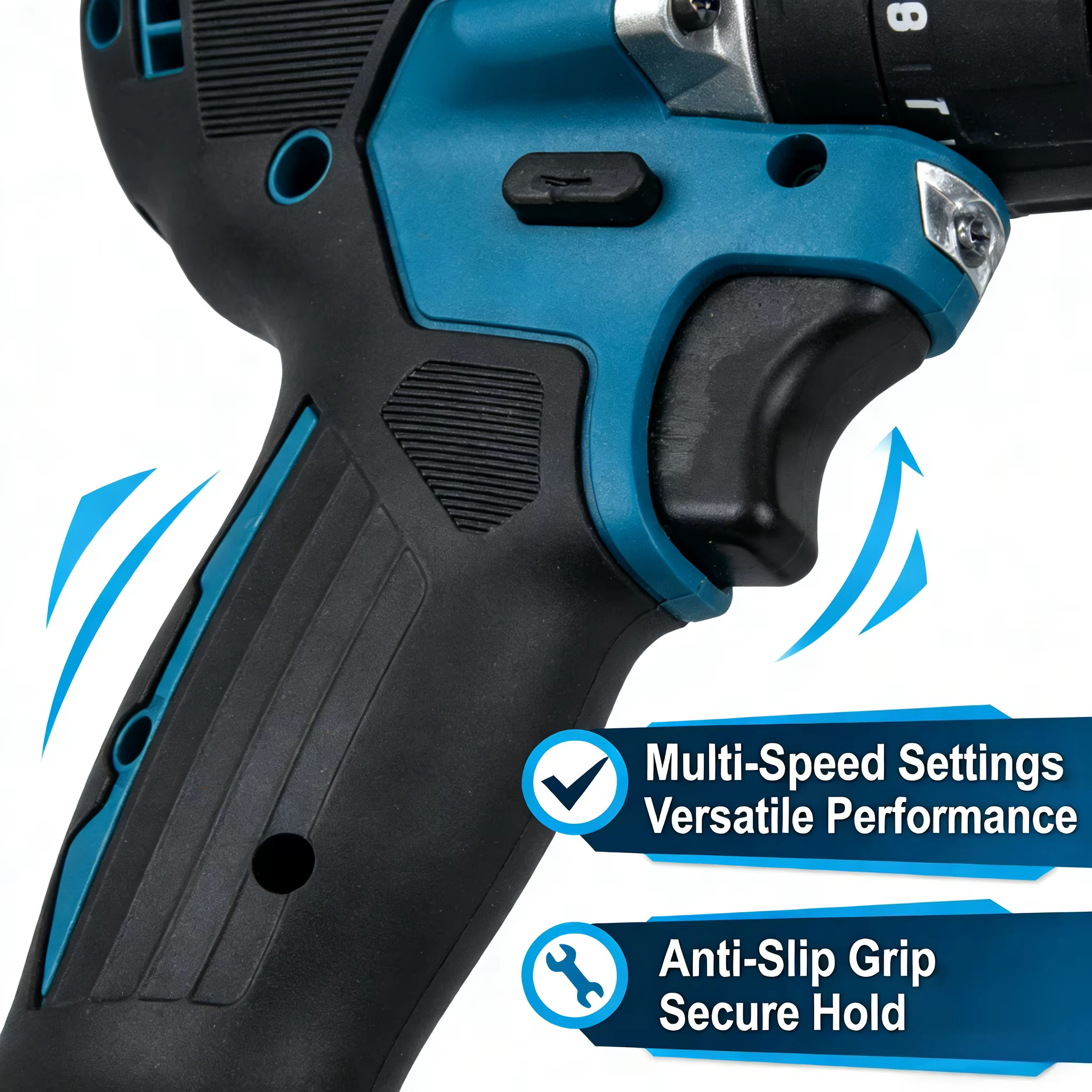 FAAOTU DDF487 Perceuse-visseuse sans fil 10 mm, visseuse à chocs électrique sans balais, outil électrique rechargeable 18 V pour batterie MT