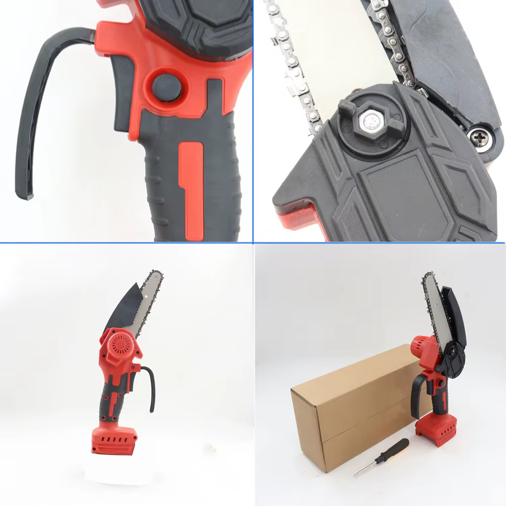 VILASTING Mini tronçonneuse 4/6 pouces sans fil travail du bois jardin scie électrique outil