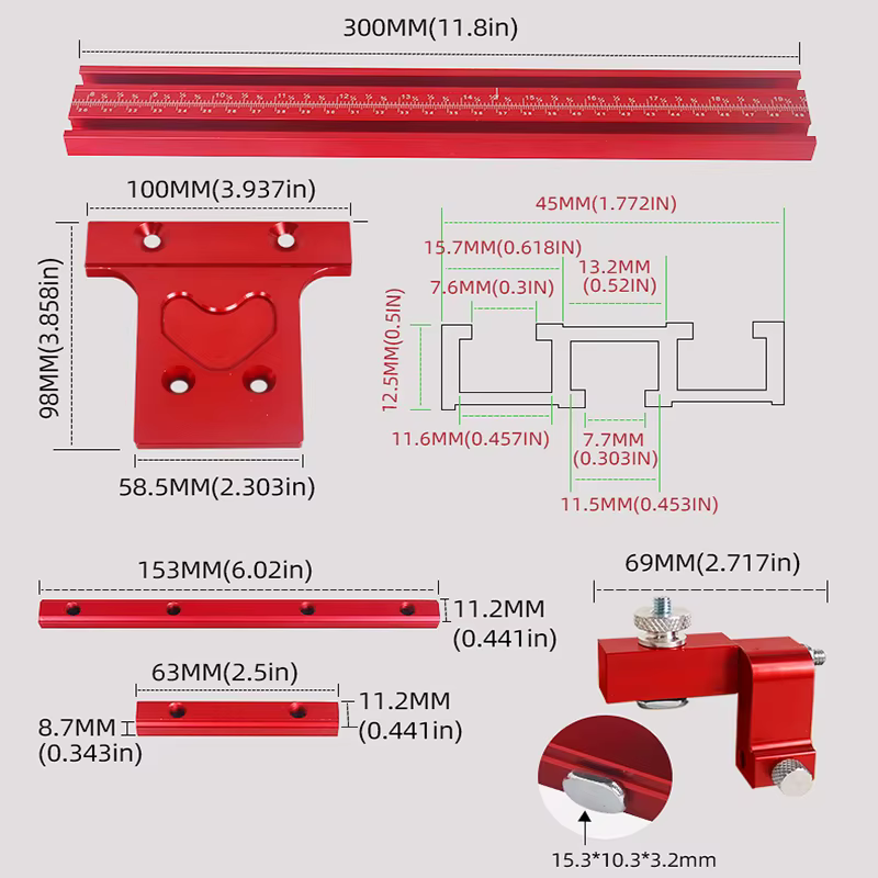 Système de guidage de Rail parallèle de 120cm