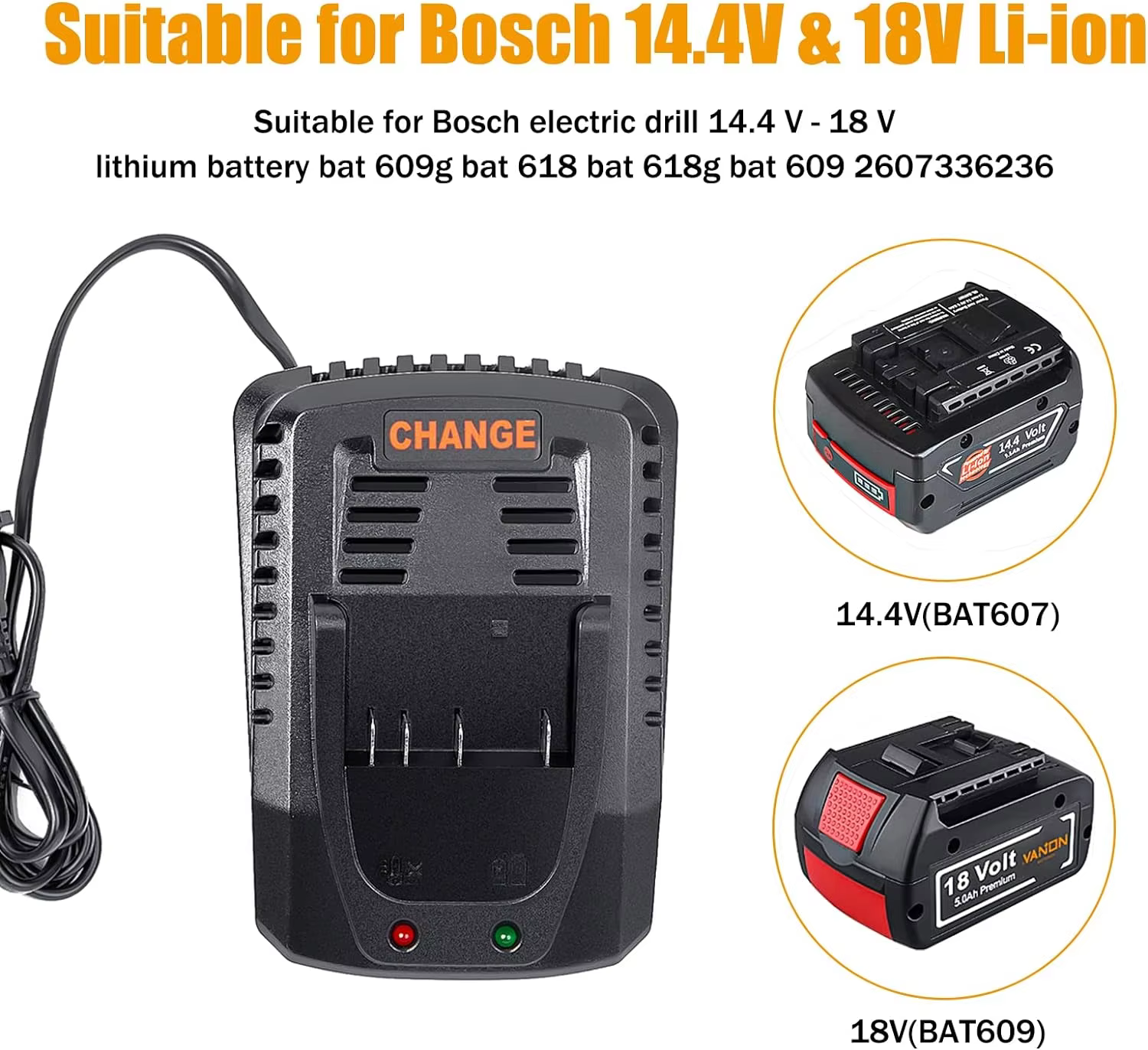 Chargeur de batterie pour outils BOSCH 18V 14.4V