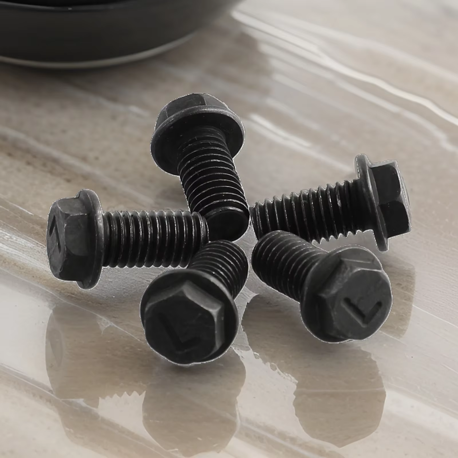 Lames de scie en métal, boulon M8 x 20 mm, filetage gauche, tête hexagonale, bride pour machines-outils de découpe, lame de scie noire, vis pour Ryob