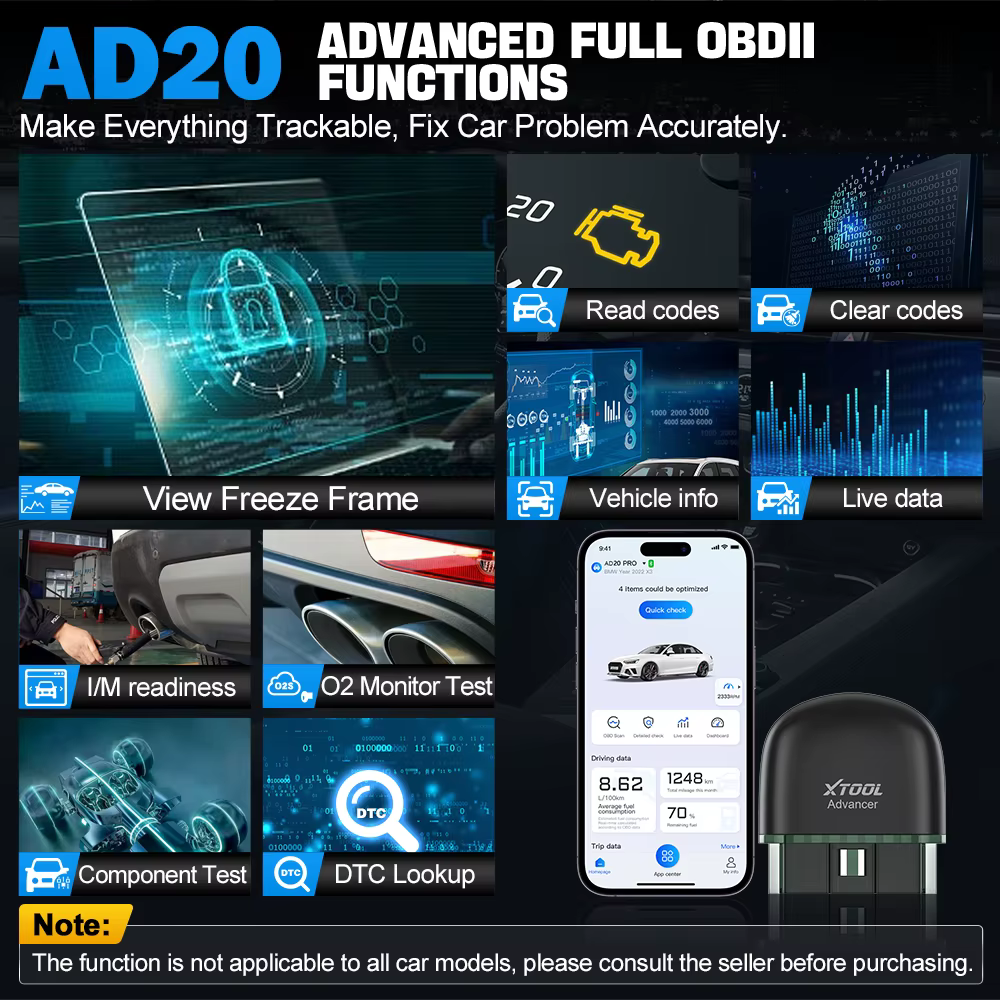 XTOOL Advancer AD20 outils de Diagnostic de moteur de voiture lecteur de Code OBD2 Scanner Android /IOS mieux que la mise à jour ELM327/AD10