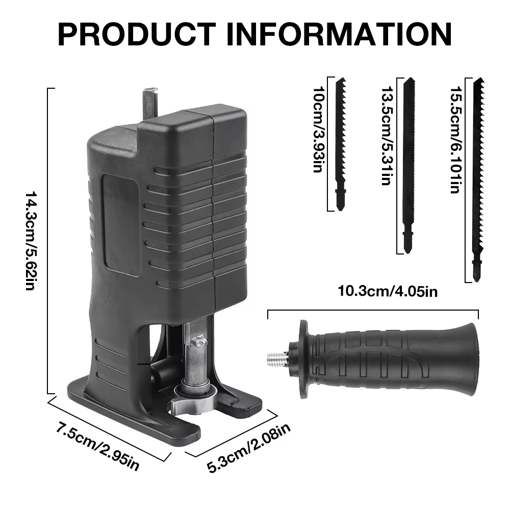 Adaptateur pour scie alternative. Perceuse électrique domestique convertie en convertisseur