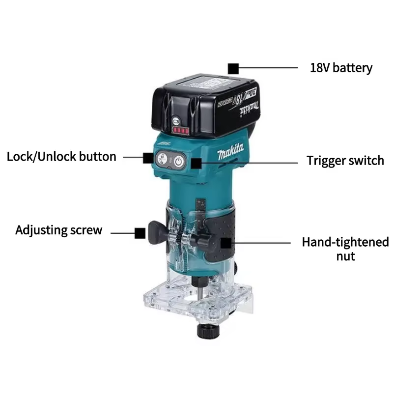 Nouvelle Défonceuse Compacte Sans Fil Makita DRT52 18V LXT