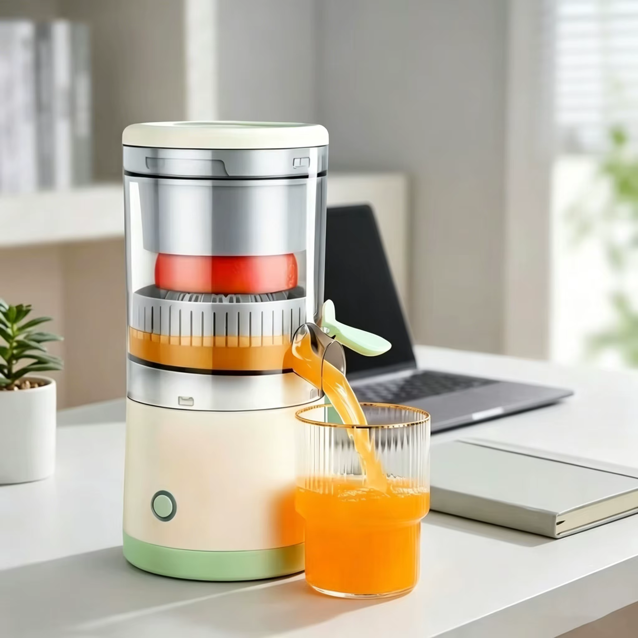 Extracteur de jus portable entièrement automatique pour fruits, presse-agrumes domestique automatique pour oranges et citrons, charge USB