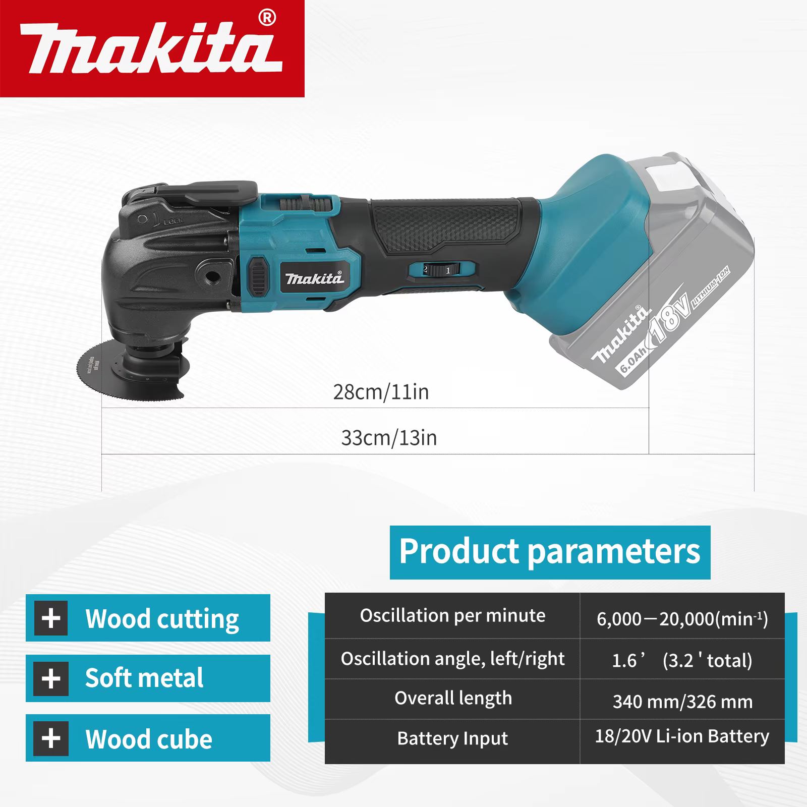 Outil oscillant sans fil Makita 18V