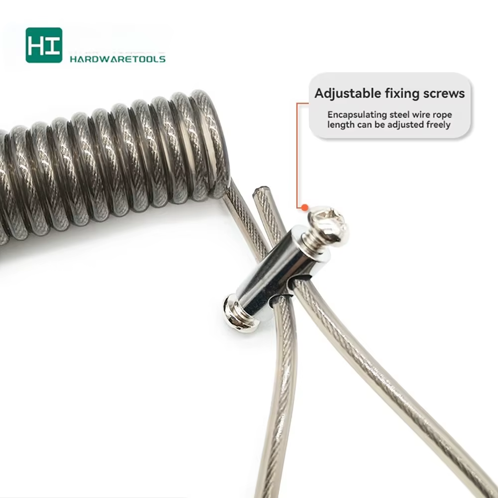 Corde de sécurité pour outil à bobine élastique verrouillable