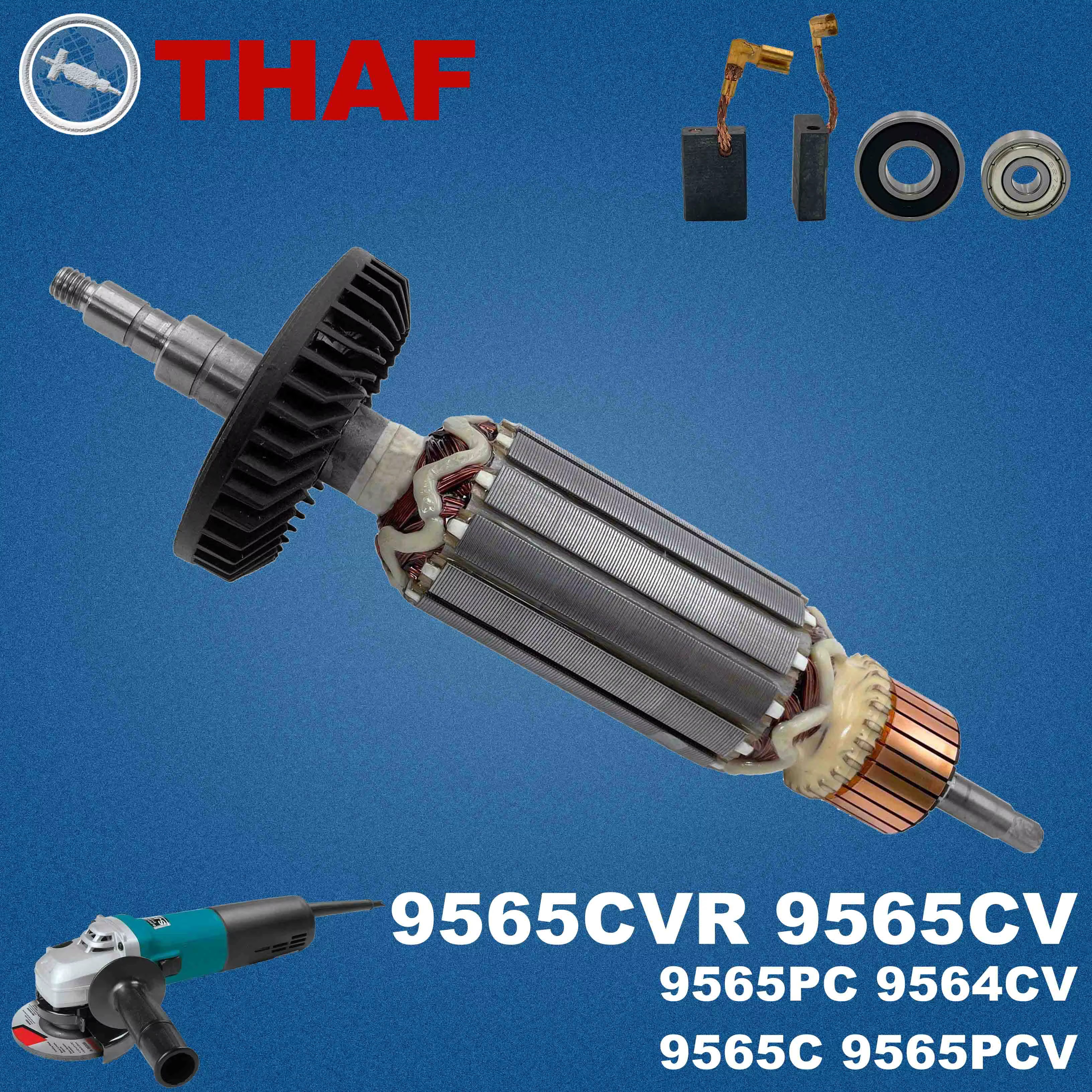 AC 220V 240V 9565C 9565CV Induit Rotor pour MAKITA 9565CVR 9565PC 9565PCV 9564CV Meuleuse Angulaire Pièces de rechange