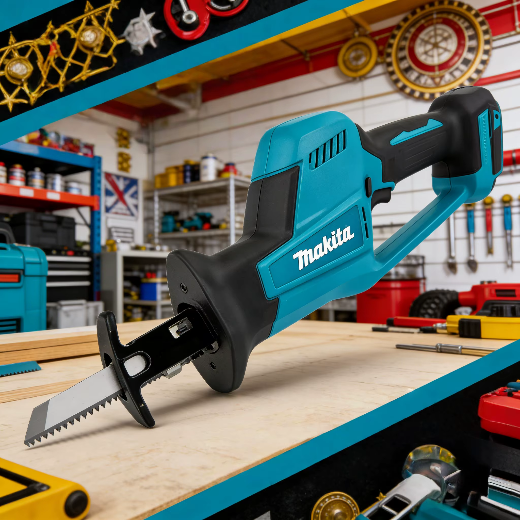 Scie sauteuse sans fil Makita DJR189 18V - Outil électrique rechargeable sans balais pour la coupe du bois et du métal