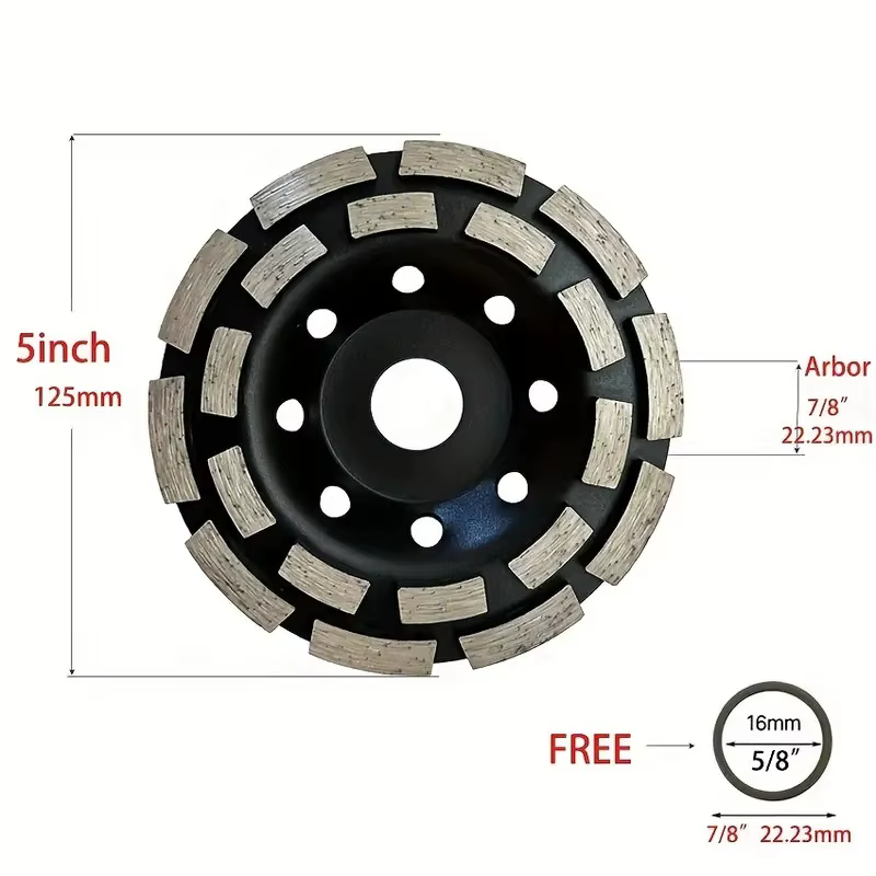 Meules diamantées turbo de 100/125 mm pour béton