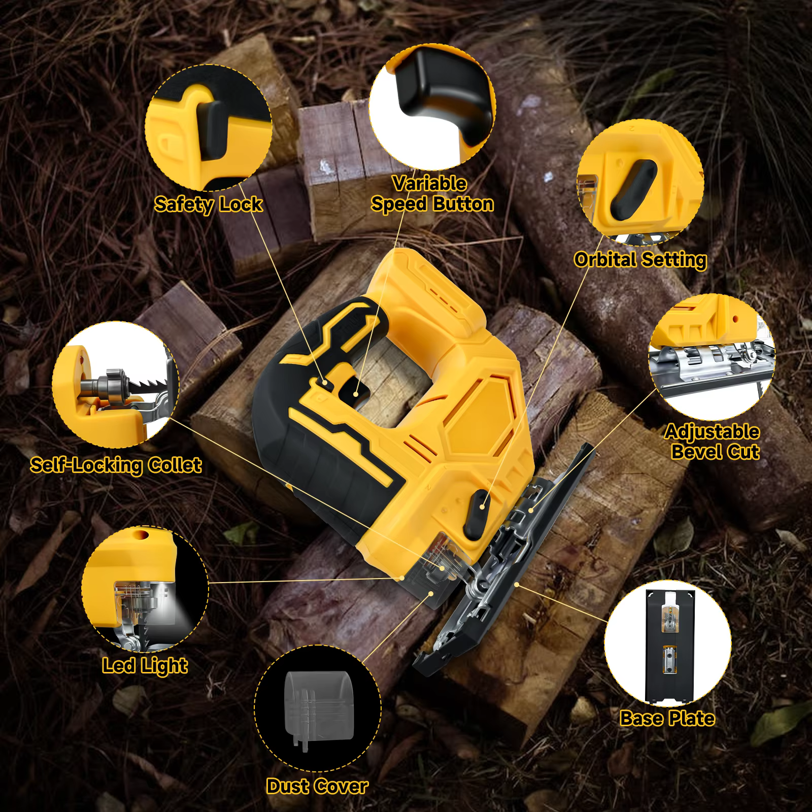Scie sauteuse électrique pour batterie Dewalt 20 V 2700 tr/min vitesse variable 3 positions réglage orbital outil