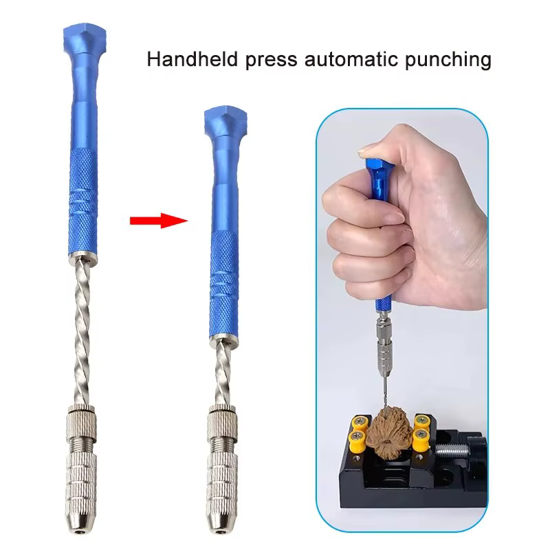 Bleu étendu Semi-automatique 0.5-3mm Main Twist Drill Ambre En Plastique Carte De Forage Outil
