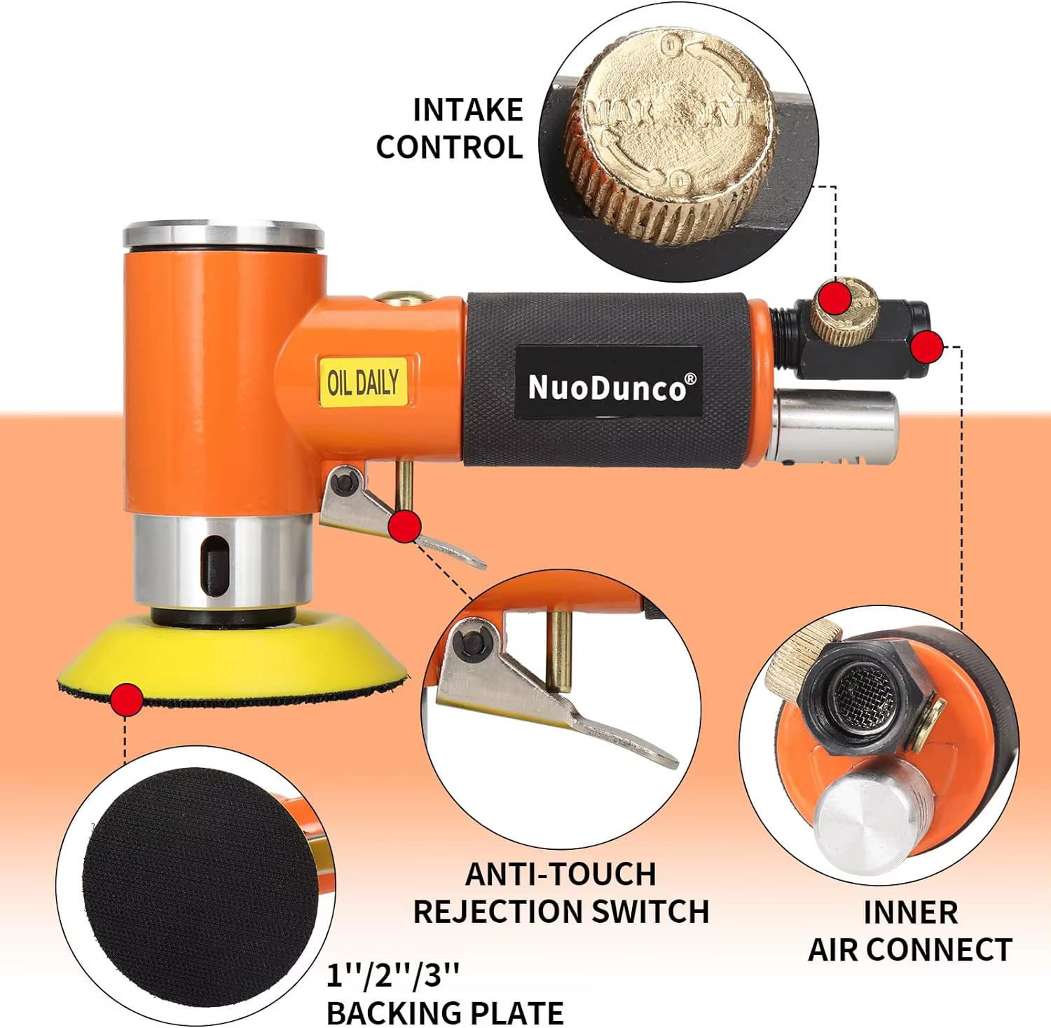 Mini ponceuse à air orbitale pneumatique