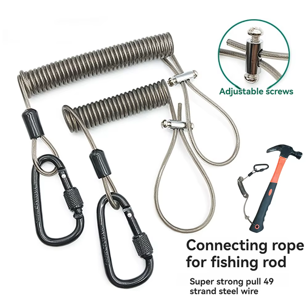 Corde de sécurité pour outil à bobine élastique verrouillable