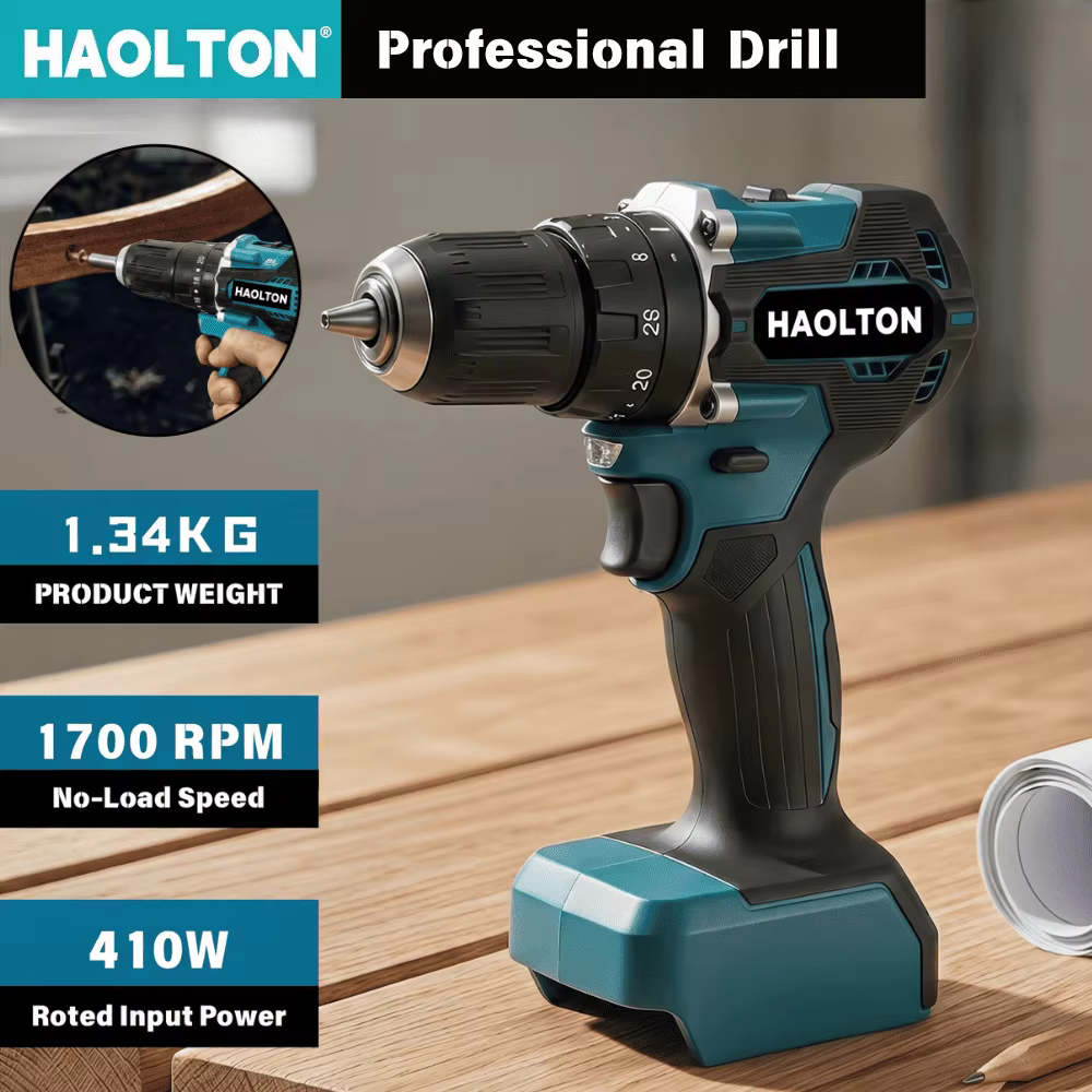 Perceuse-visseuse électrique sans fil HAOLTON 3/8 pouce
