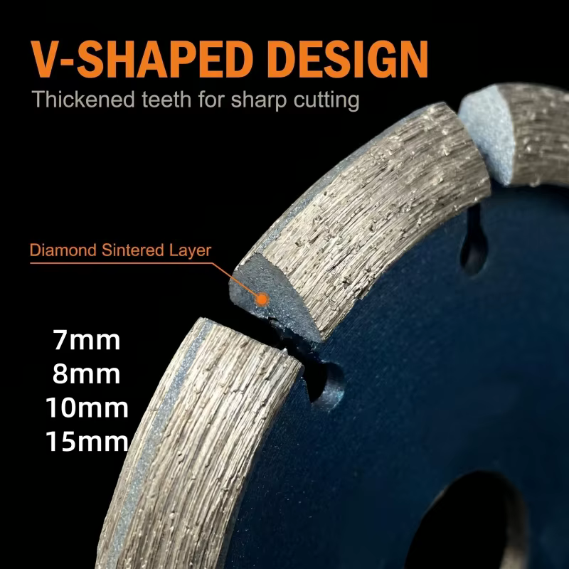 La lame de coupe à rainures diamantées renforcées en forme de V