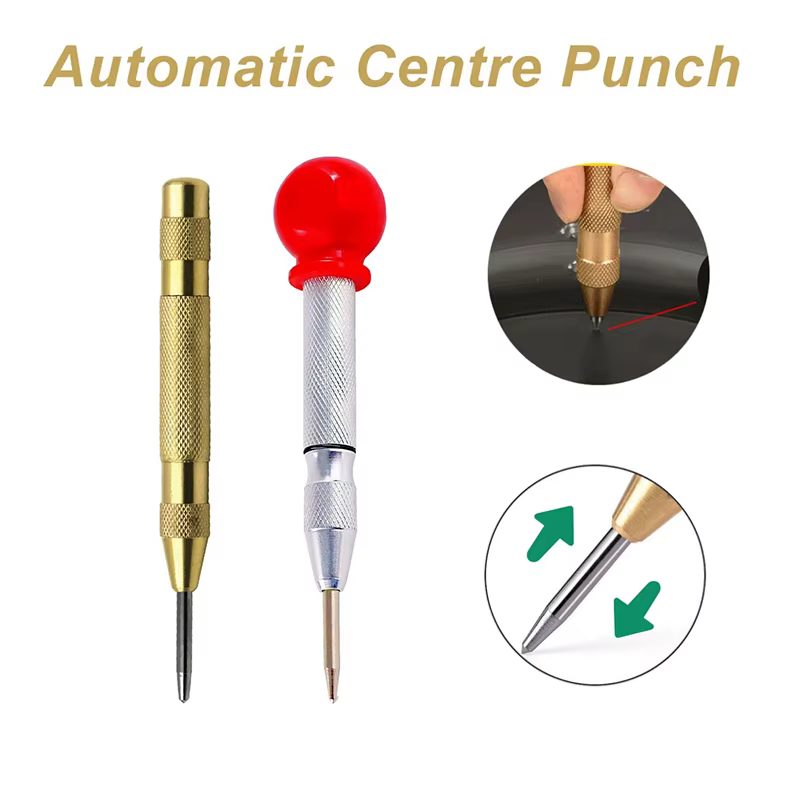 Poinçon central automatique 130MM, outil de forage à ressort réglable et solide, perforateur Mental pour le travail du bois, marqueur chargé, outils à main