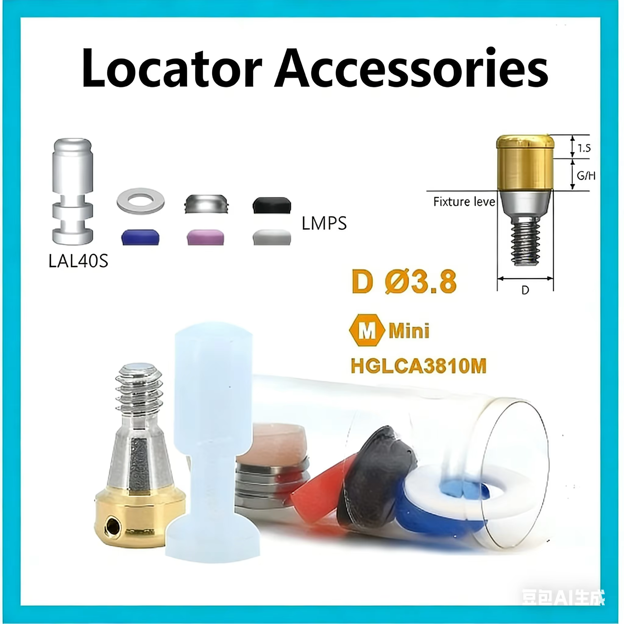 Kit de capuchons et de tournevis OSSTEM LOCATOR avec analoge de laboratoire