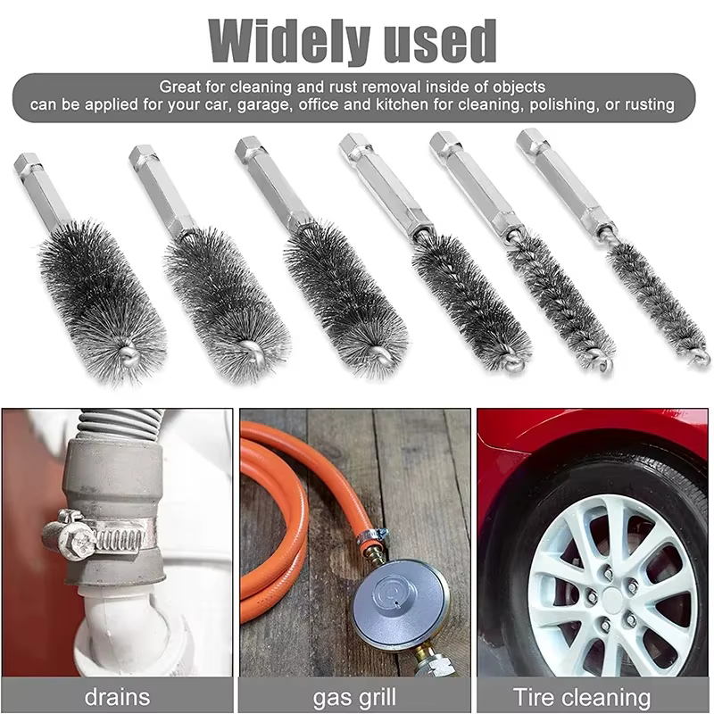 Brosse de nettoyage en fil torsadé en acier inoxydable pour perceuse électrique et visseuse à chocs