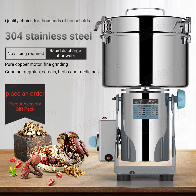 DIVEDEER 2500G électrique Grains épices Hebals céréales café aliments secs broyeur moulin rectifieuse farine poudre broyeur