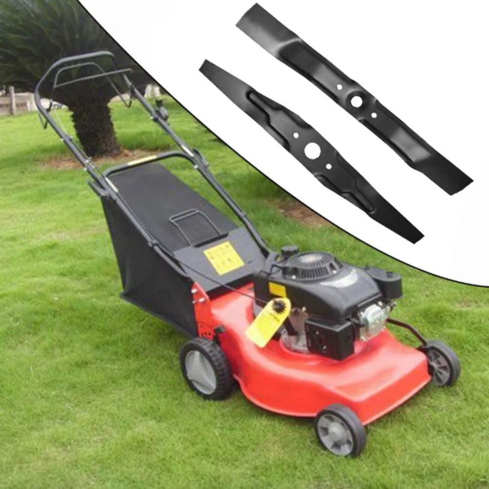 Pièces de rechange OEM pour tondeuse à gazon : Lot de 2 lames de coupe double face pour outils de jardinage et entretien de la pelouse