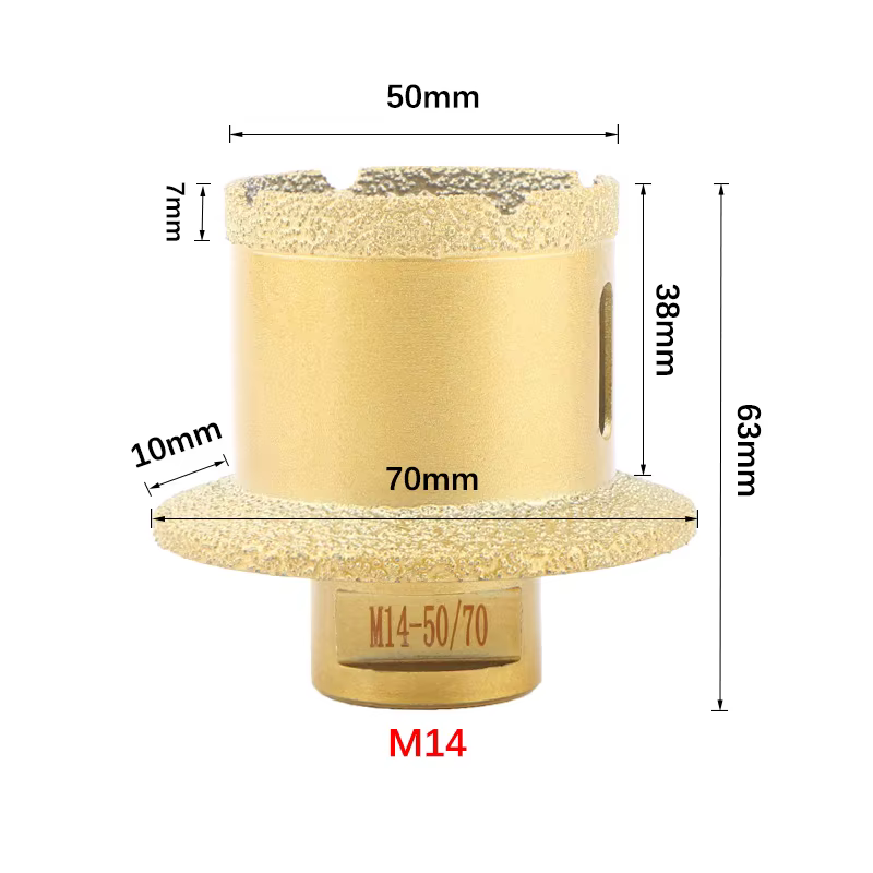 Scie Cloche pour Lavabo Évier Foret Diamant Brasé pour Carrelage Grès Cérame Marbre Granit Plan de Travail Perçage Trou pour Robinet Installation Vasque Tuyau Outil Professionnel