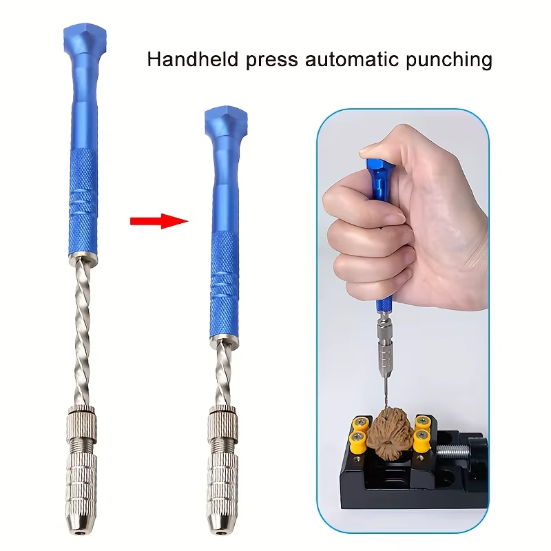 Perceuse hélicoïdale manuelle semi-automatique étendue bleue de 0.5 à 3mm