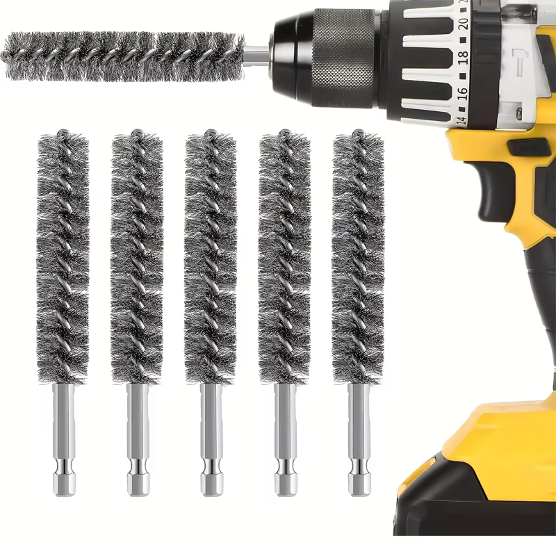 Brosse métallique en acier à tige hexagonale