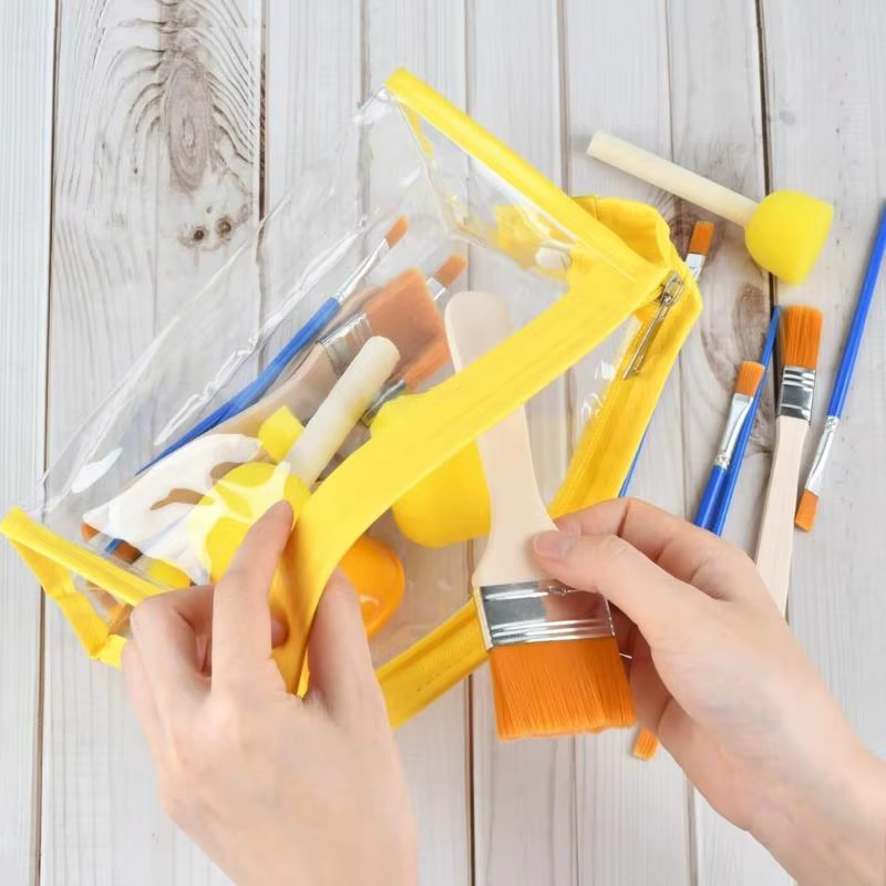 Outil découpage complet démarrage avec 16 pinceaux différentes tailles rangement transparent