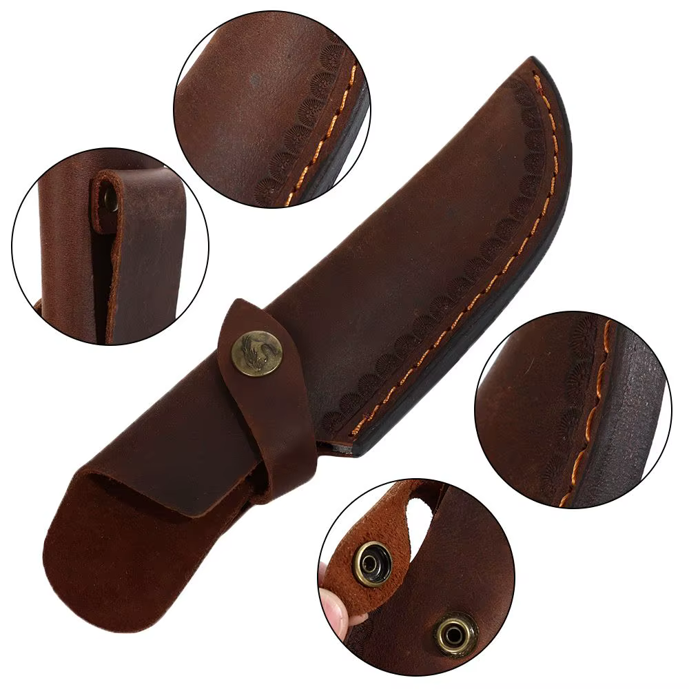 Fourreau de Couteau en Cuir avec Ceinture de Taille, Poche à Outils Multifonctions, Juste de Protection pour Lampe de Poche, Étui de Transport pour le Camp en Plein Air