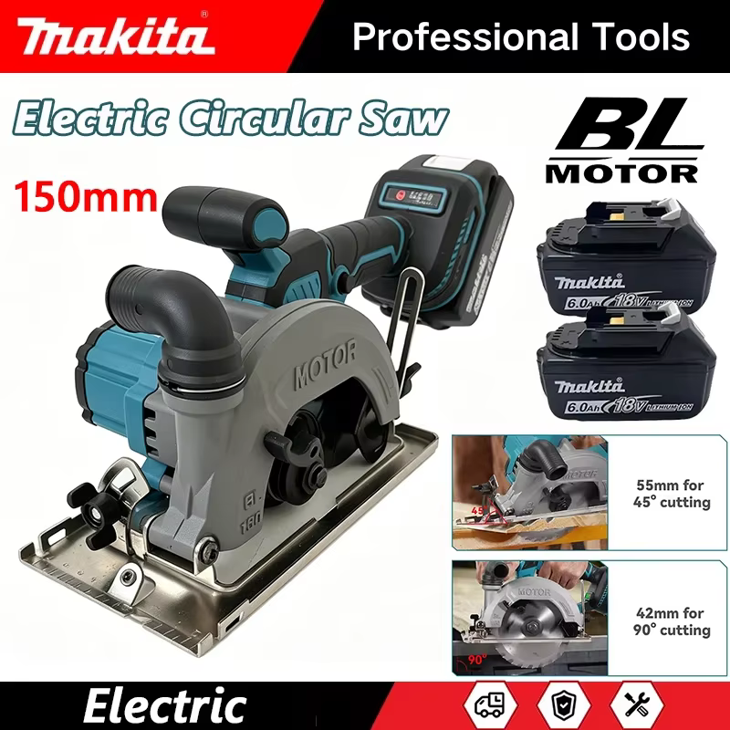 Scie circulaire électrique sans fil Makita 150 mm à moteur externe