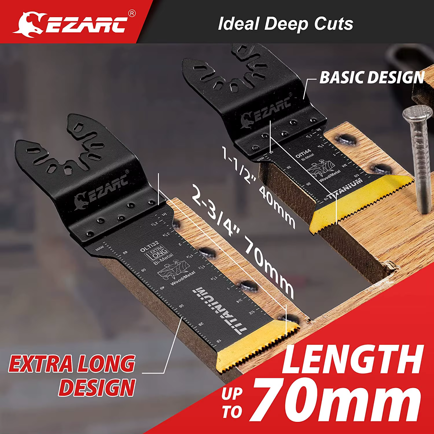 EZARC Kit de 4 lames de scie oscillantes en titane
