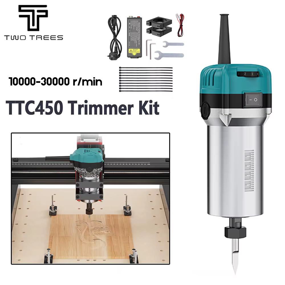 TWOTREES TTC 450 Kit de coupe 800W tondeuse à bois broche de routeur pour graveur TTC450