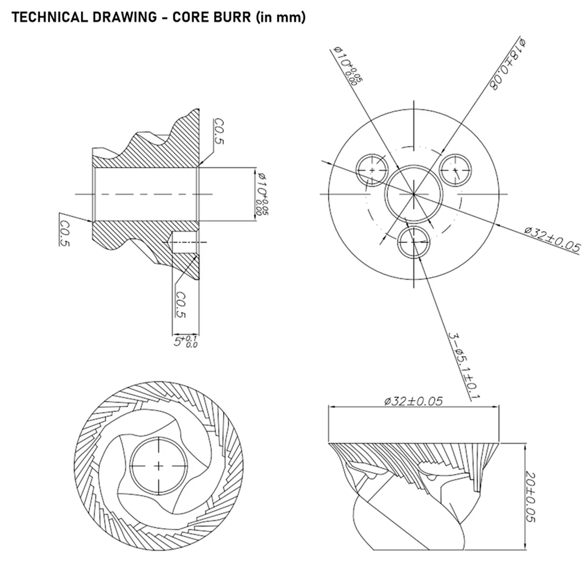 Ensemble de bavures de meuleuse conique de remplacement en acier inoxydable