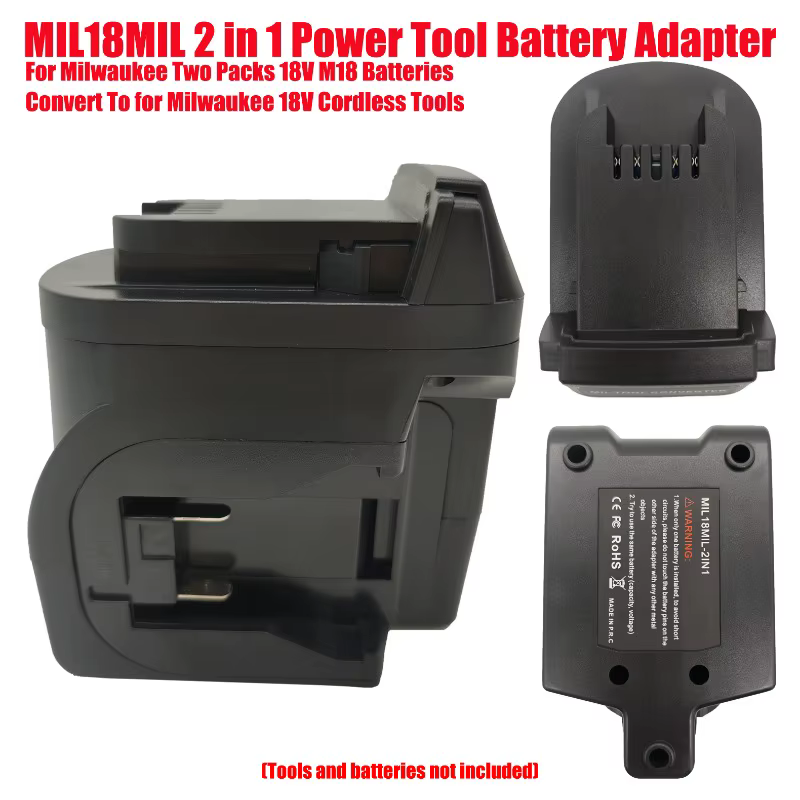 Adaptateur de batterie pour outils électriques MIL18MIL 2 en 1 pour Milwaukee