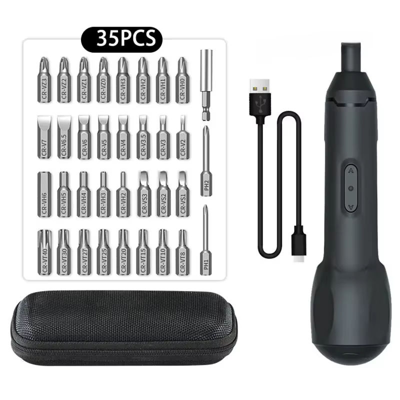 Kit de tournevis électrique sans fil Xiaomi – Rechargeable 3.6V Auto/Manuel double Mode avec 12 embouts pour l'électronique de précision/Auto R