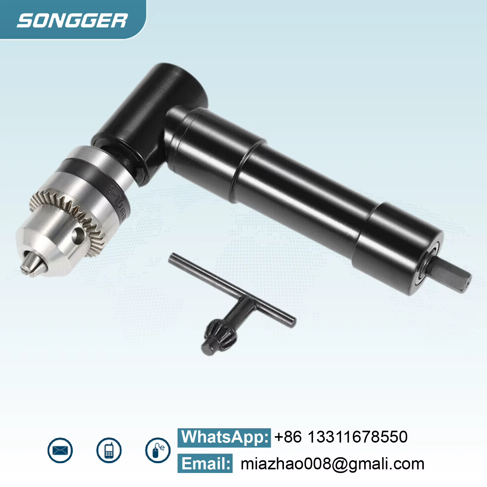 Adaptateur de Perçage Angle Droit 90° Mandrin 0.8-10mm Outil pour Espaces Étroits