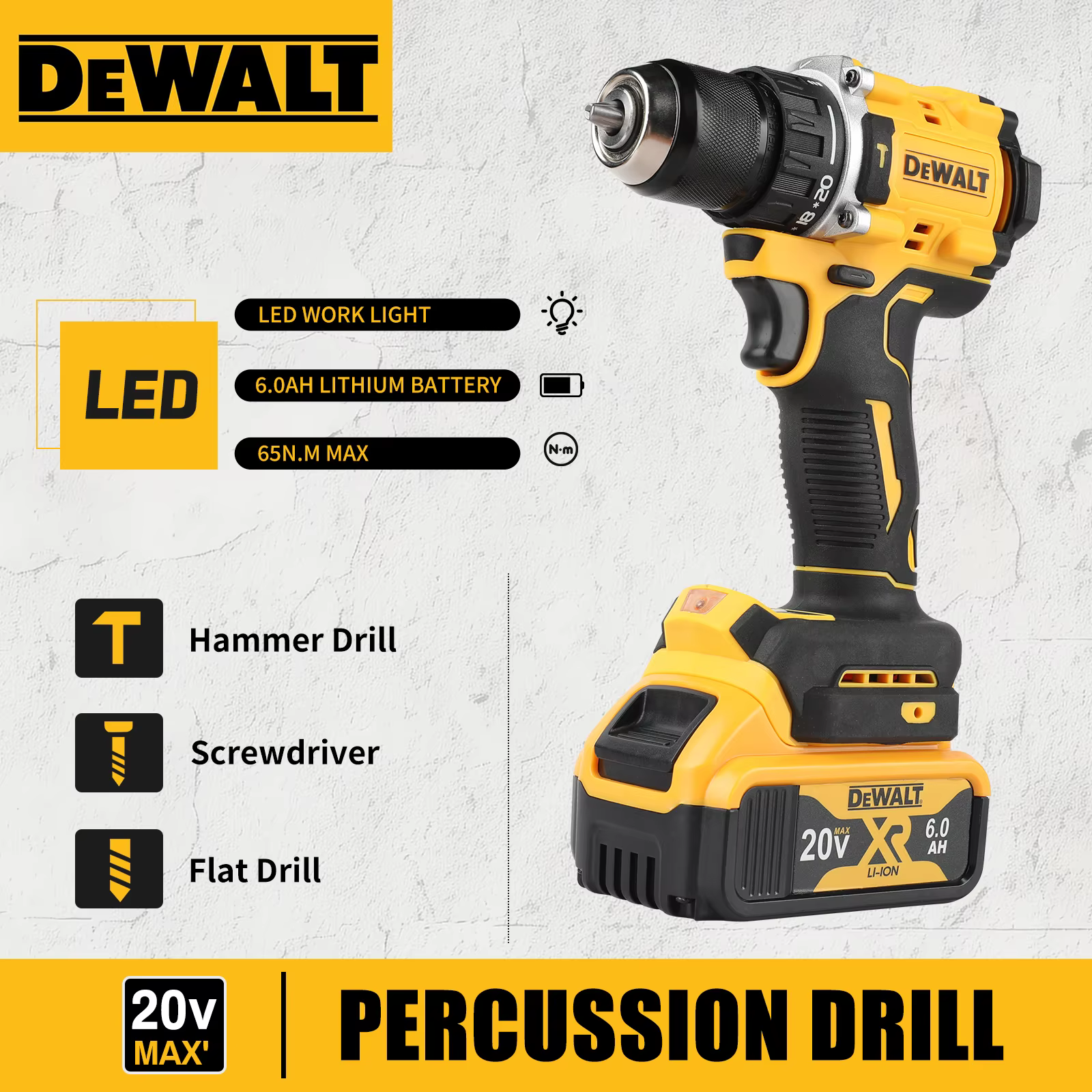 DEWALT DCD805 perceuse sans fil 20V outil électrique