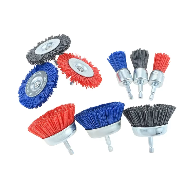 Lot de 9 brosses métalliques abrasives pour perceuse