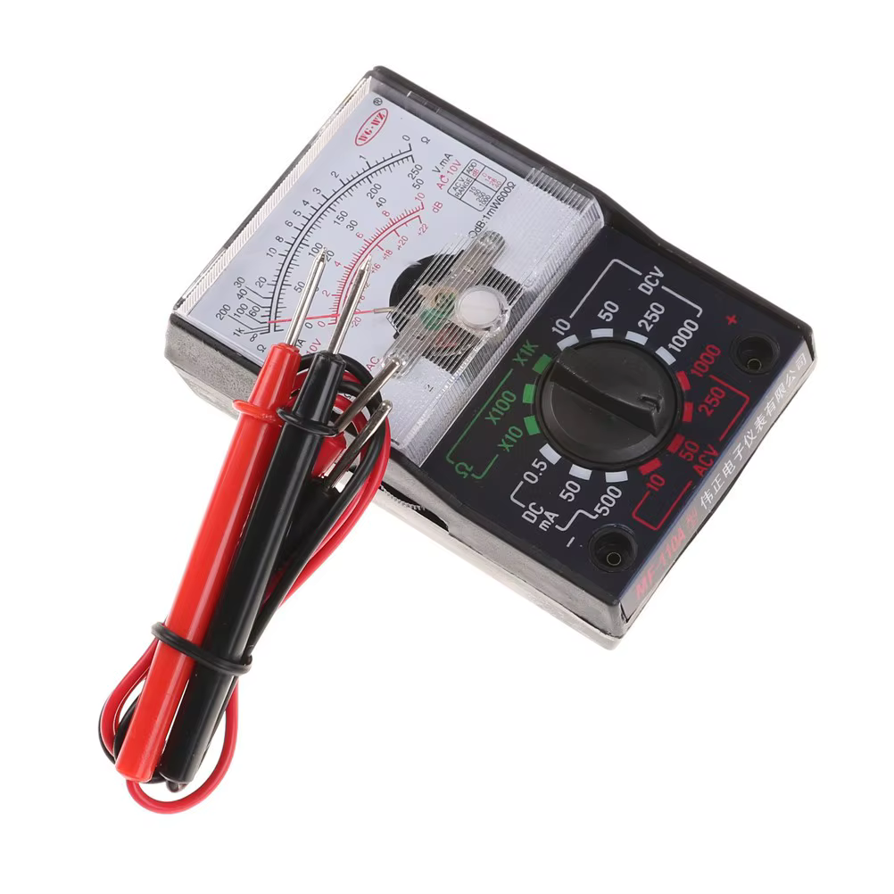 MF-110A Multimètre analogique AC/DC avec stylo de test Dc/ac 250V 1000V Voltmètre 250ma Ampèremètre Analogique Multimètre Testeur Mf-110a