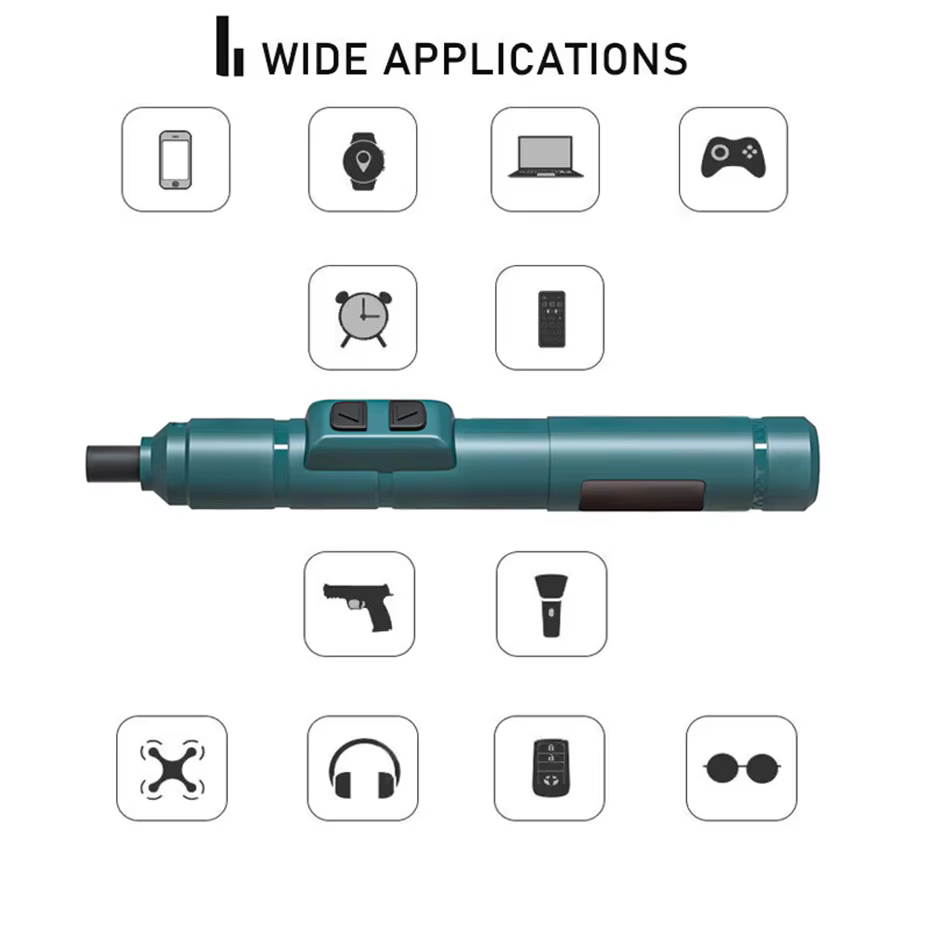 Mini tournevis électrique sans fil 3.6V Li-ion couple réglable Kit d'outils portables maison bricolage réparation électronique bleu