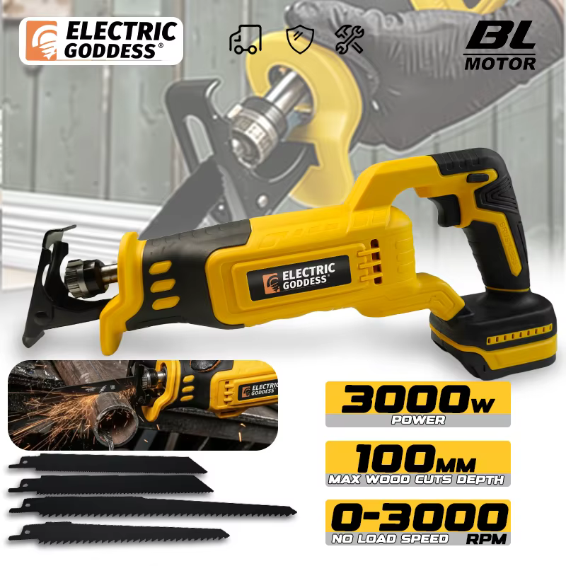 Scie alternative électrique de déesse 3000W pour la broche de batterie Dewalt 20V ﻿ Outil