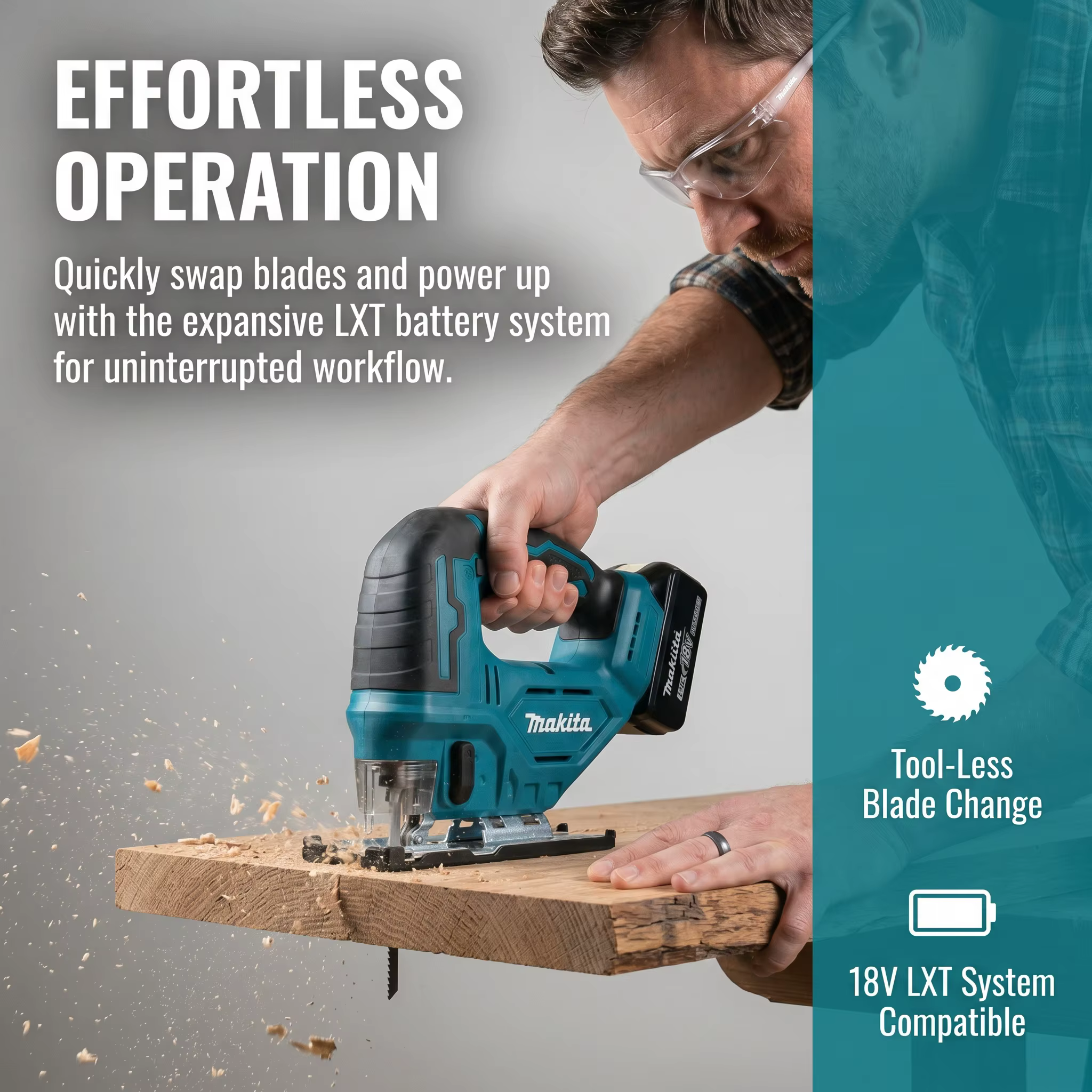 Scie sauteuse électrique sans fil Makita DJV182Z 18V à batterie lithium rechargeable