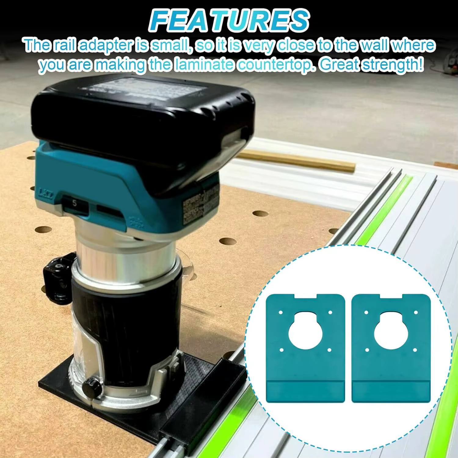 Adaptateur de rail de guidage pour défonceuse Makita XTR01 XTR01Z 18V LXT