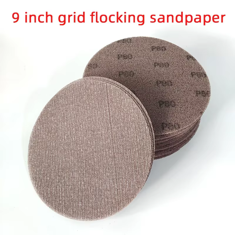 10 pièces 9 pouces maille papier de verre 225mm ponceuse murale flocage rond sec