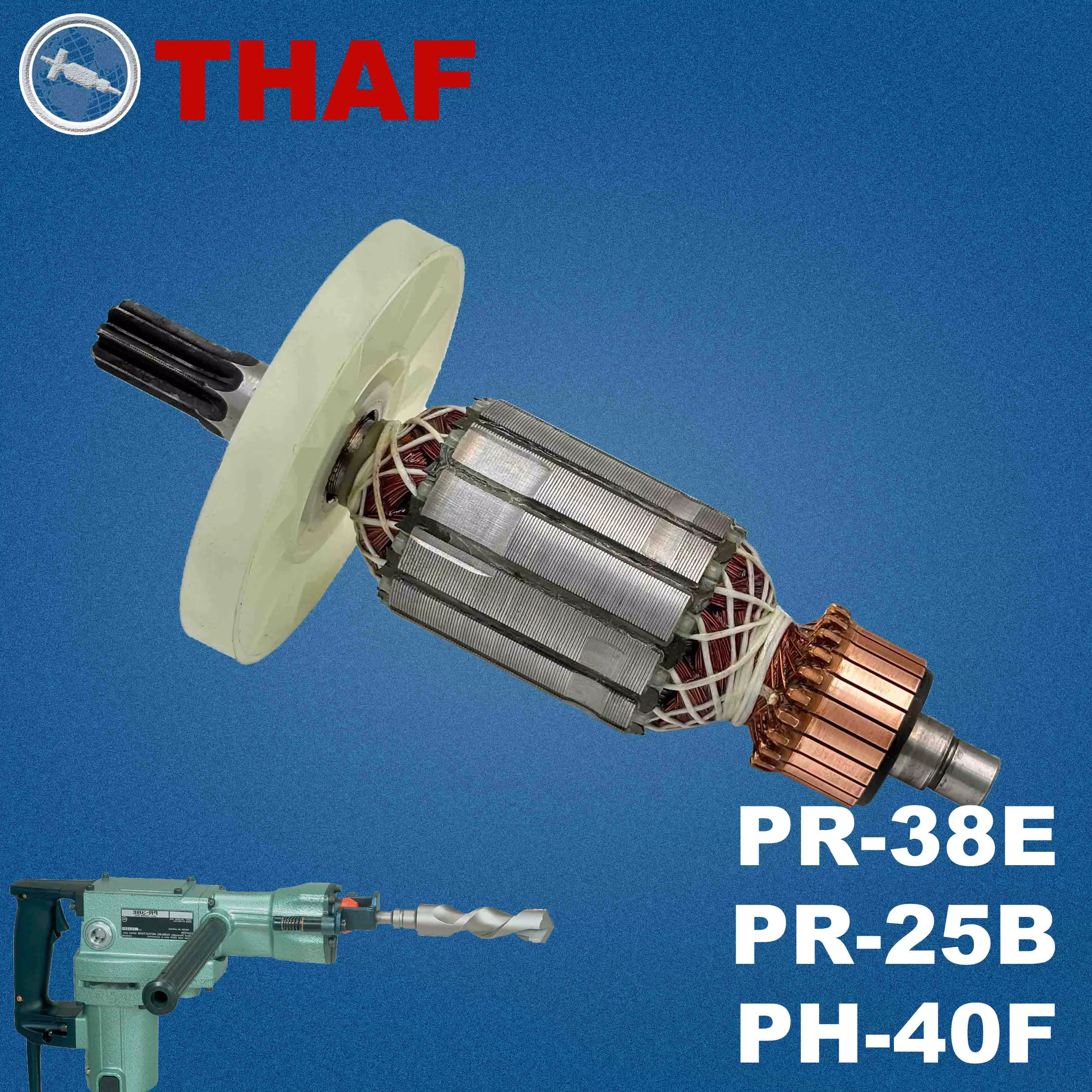 AC 220V 240V PR-25B PR-38E PH-40F Induit Rotor Stator Field pour HITACHI Marteau A Percussion Pièces de rechange