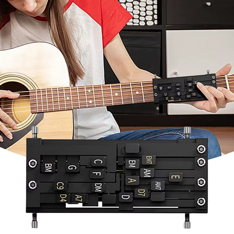 Outil d'apprentissage des accords de guitare, aide à l'apprentissage des accords, entraîneur des accords, système d'apprentissage des accords, accessoires de guitare, entraîneur de guitare