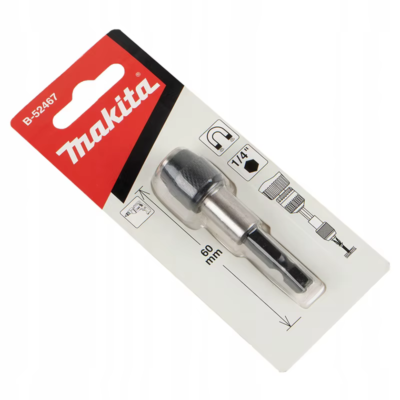 Makita B-52467 Foret à percussion magnétique 1/4"x60mm à monture hexagonale avec fixation de verrouillage supplémentaire