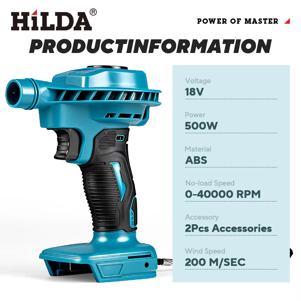 Aspirateur sans fil et souffleur d'air 2-en-1 HILDA pour batterie Makita