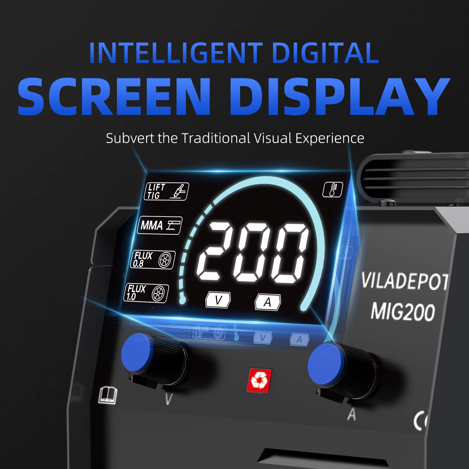 Viladepot 3 en 1 sans gaz soudeuse MIG MIG/MMA/ascenseur TIG MIG200 Machine à souder semi-automatique avec fil fourré
